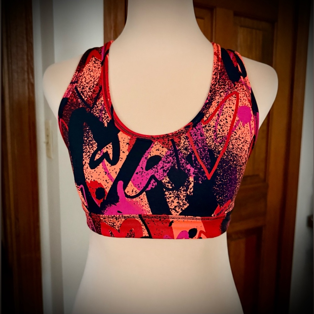 Zumba Fitness Reversible Dynamic Sports Bra - Pink and Black Spicy/Small